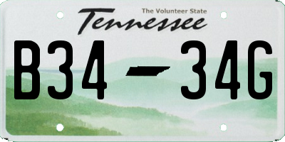 TN license plate B3434G