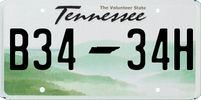 TN license plate B3434H