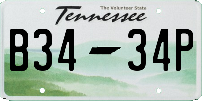 TN license plate B3434P