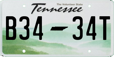 TN license plate B3434T