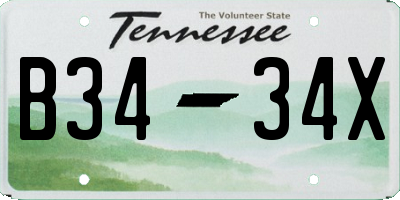TN license plate B3434X