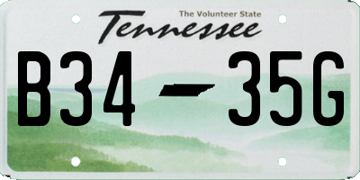 TN license plate B3435G