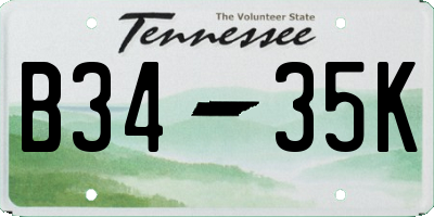 TN license plate B3435K