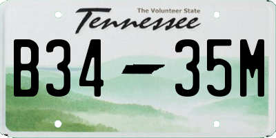 TN license plate B3435M