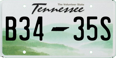 TN license plate B3435S