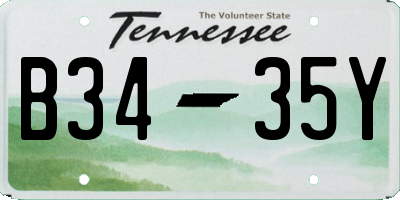 TN license plate B3435Y