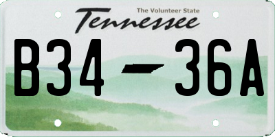 TN license plate B3436A