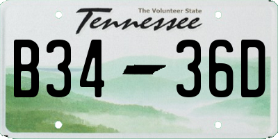 TN license plate B3436D