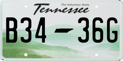 TN license plate B3436G