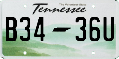 TN license plate B3436U