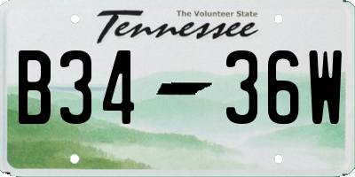 TN license plate B3436W