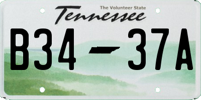 TN license plate B3437A