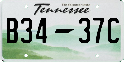 TN license plate B3437C