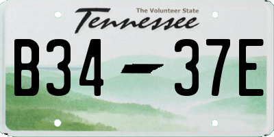 TN license plate B3437E