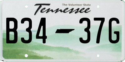 TN license plate B3437G