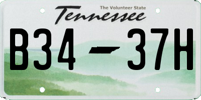TN license plate B3437H