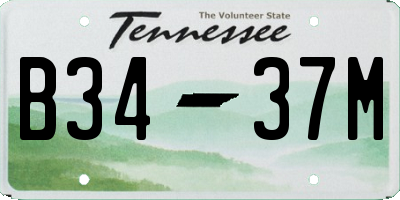 TN license plate B3437M