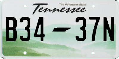 TN license plate B3437N