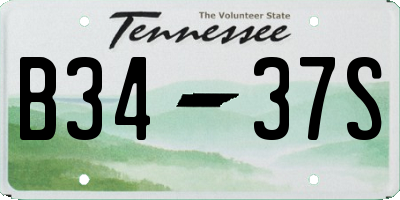 TN license plate B3437S