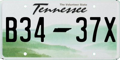 TN license plate B3437X