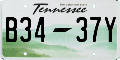 TN license plate B3437Y
