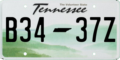 TN license plate B3437Z