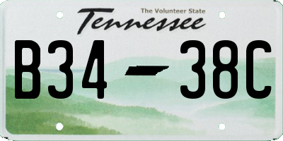 TN license plate B3438C