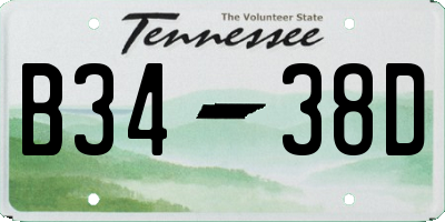 TN license plate B3438D