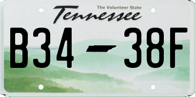 TN license plate B3438F