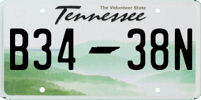 TN license plate B3438N