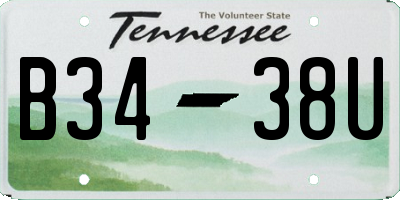 TN license plate B3438U