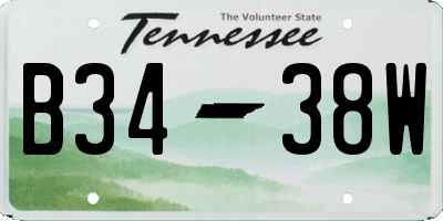 TN license plate B3438W