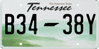 TN license plate B3438Y
