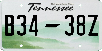 TN license plate B3438Z