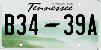 TN license plate B3439A