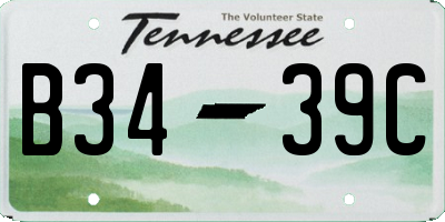 TN license plate B3439C