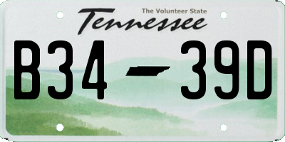 TN license plate B3439D