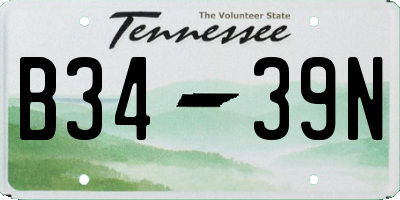 TN license plate B3439N