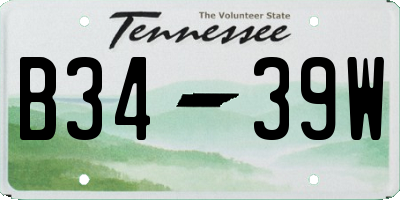 TN license plate B3439W