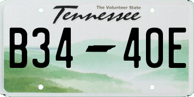 TN license plate B3440E