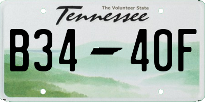 TN license plate B3440F