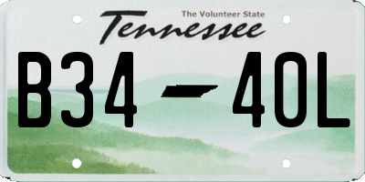 TN license plate B3440L