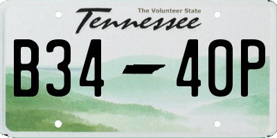 TN license plate B3440P