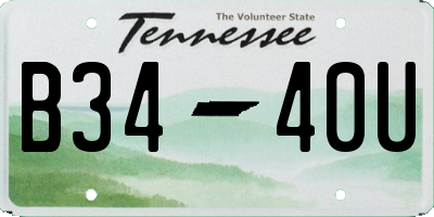 TN license plate B3440U