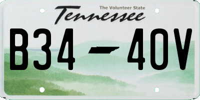 TN license plate B3440V