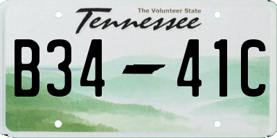 TN license plate B3441C