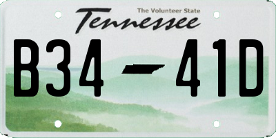 TN license plate B3441D
