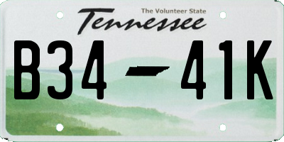 TN license plate B3441K