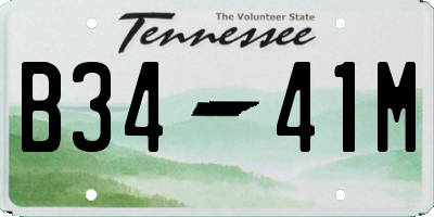 TN license plate B3441M