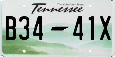 TN license plate B3441X